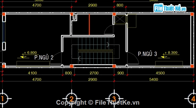 nhà ống,nhà ống lệch tầng,Bản vẽ autocad